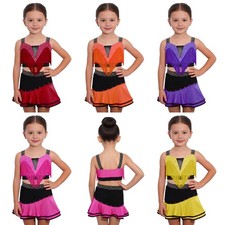 Girls Ballroom Flared Skirt Latin Competition Latin Dance Recital Tango Salsa
