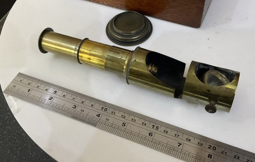 Antique Pocket Field Microscope English Brass InstrumentnEdwardian C.1910 - Picture 3 of 20
