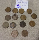 LOT OF 14 1909-1956 Lincoln Wheat Cent US Coins Circulated Coins (Lot #13)