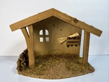 Wooden Nativity Stable / Manger Creche — Tabletop Christmas Décor Walmart