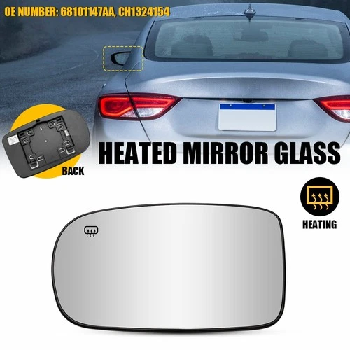 Driver Left Side Mirror Glass W/ Electric Heated For 2011-2021 Dodge Charger