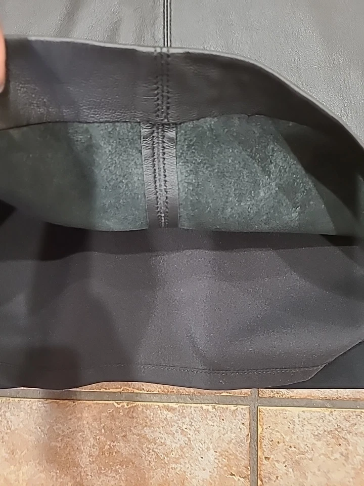 Chaleco Pullover Para Mujer Banana Republic Negro Talla 14 Cuero/Top Cremallera Trasera Foto 4 de 4