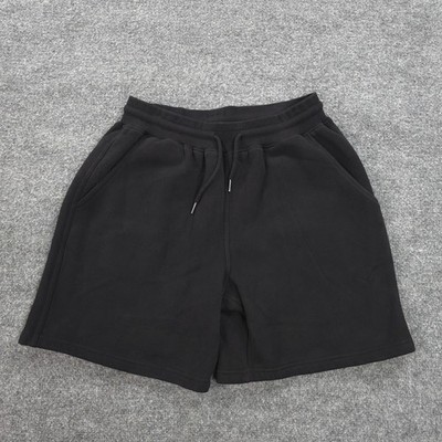 Comfrt Shorts Womens Large Black Basic Fleece Sweat 8in Elastic Waist Casual