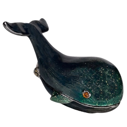 MONET Blue Whale Enamel Metal Trinket Box Figure Keepsake 2" Marine Ocean Animal - Picture 1 of 7