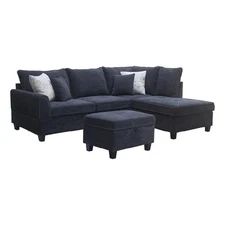 Otto 3pc Set Sofa- Loveseat- Chair with 6 Pillows- Dark Gray Woven