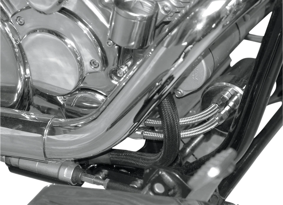 Kit de reubicación de filtro de aceite BARON BA-2640-00 99-09 Yamaha XVS 1100 V-Star personalizado Foto 2 de 2