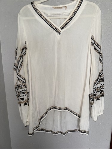 Soft Surroundings Embroidered Tunic Top Size XS