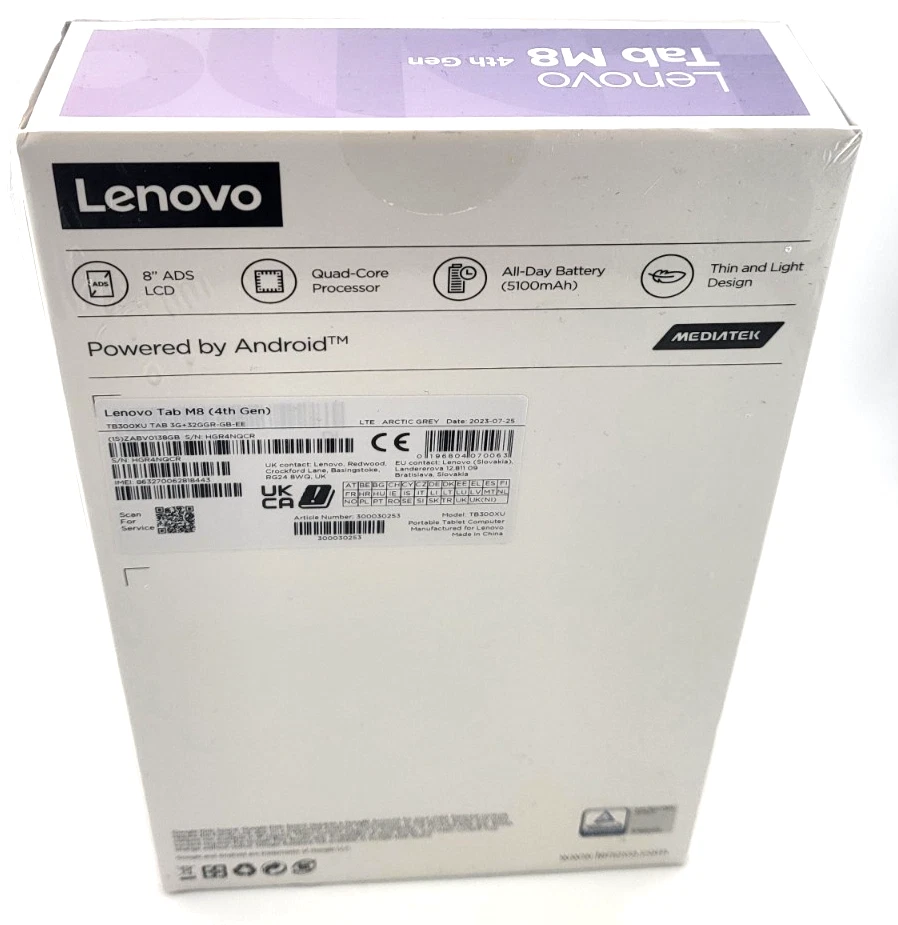 Lenovo Tab M8 (4th Gen) - 32GB, Wi-Fi 8 inch Tablet - Grey UK - Image 2 of 2