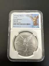 2024-1 oz MS70 Libertad BU .999 Silver Coin NGC-Mexico Onza First Releases🇲🇽