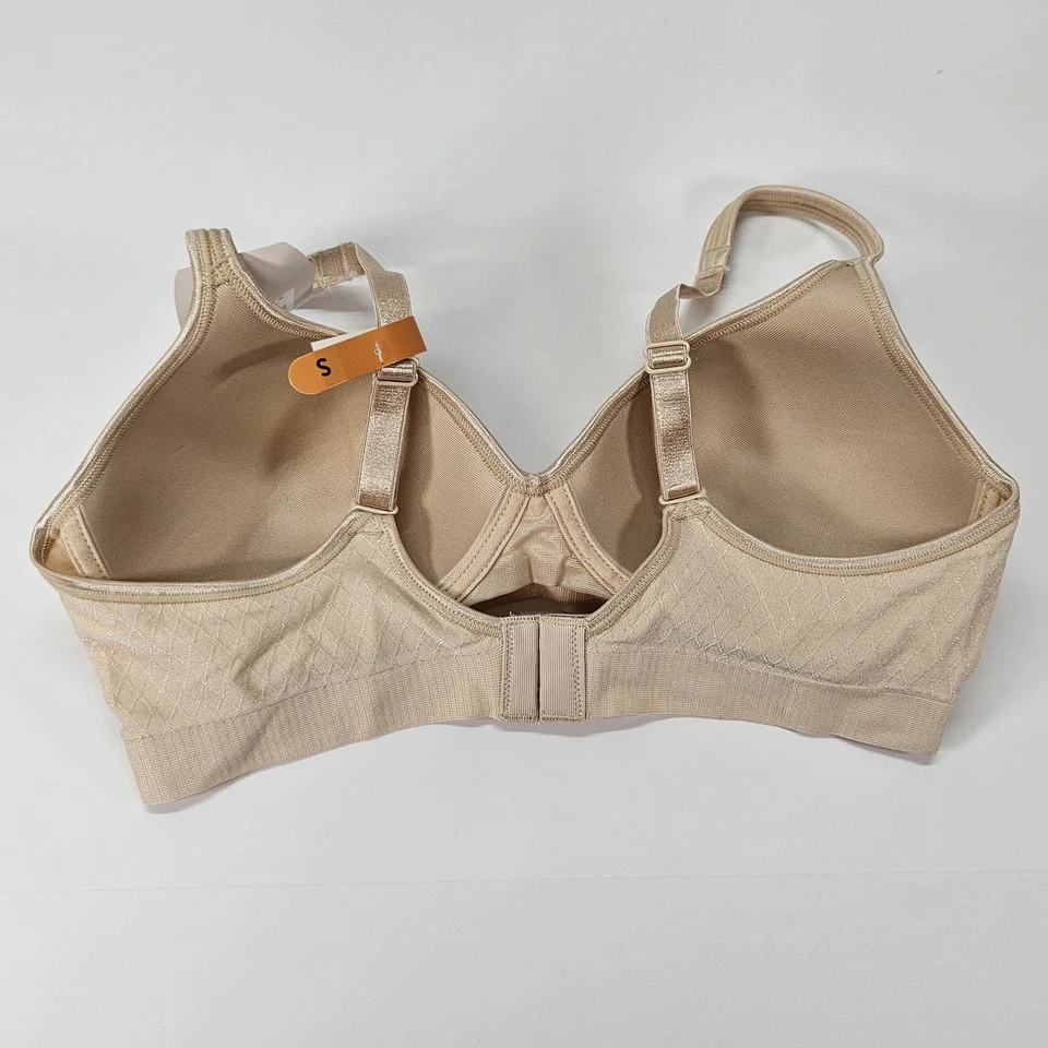 Sujetador beige Hanes para mujer sin aros cómodo ajuste flexible talla S/CH Foto 3 de 4