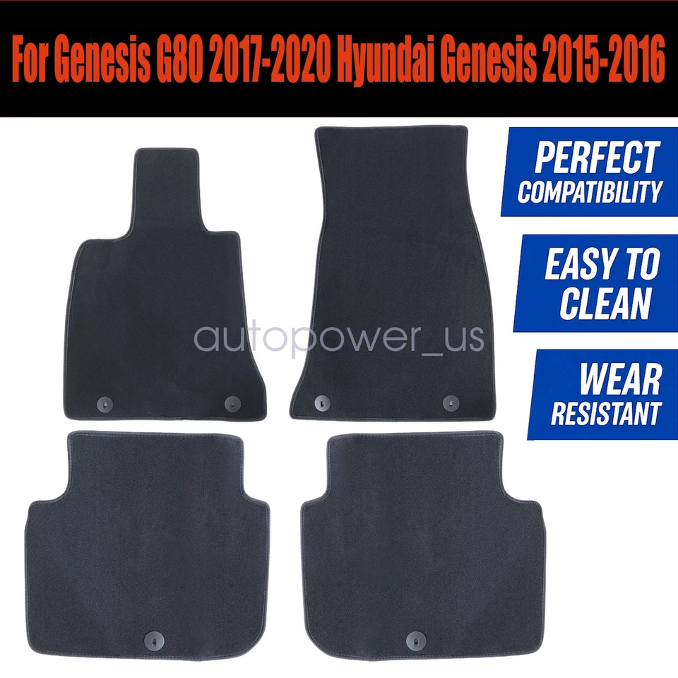 Fits 2015 2016 2017 2018 2019 2020 Hyundai Genesis G80 Floor Mats Carpet Velour - Imagem 3 de 4