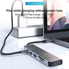 6 In 1 USB Type-C Hub with 4K HDMI Multi Card Reader USB 3.0 TF PD Video Adapter