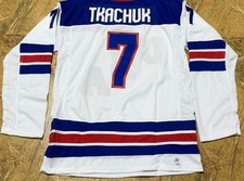 Men's Brady Tkachuk 7 White Fully Stitched USA Winter Olympics 2026 "Sizes"