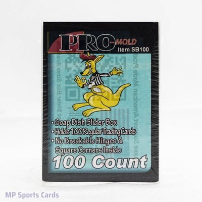 (1) Pro-Mold 100 Count Ultra Clear Plastic Slider Box Holds Standard Cards