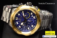 Invicta Men's VENOM Steelshed 46mm Chronograph Blue Dial Silver Tone SS Watch