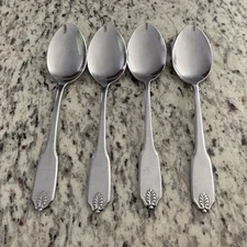Rogers stainless steel soup spoons set of 4 acanthus leaves Korea flatware