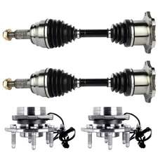 Set 4 Front LH or RH Wheel Bearing Hub+CV Axle Shaft For Chevrolet Avalanche