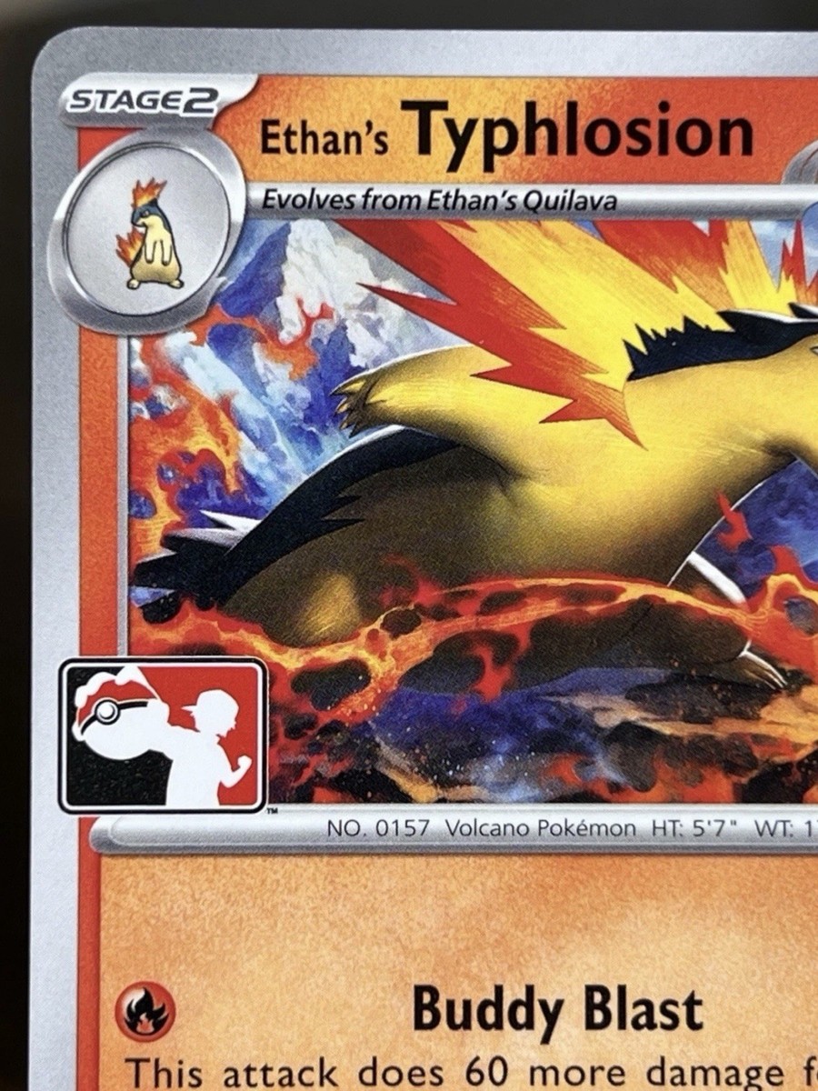 ethan's typhlosion pokemon card 034/182 Prize Pack Series 8 Play Stamped Non-Holo NM [Colorless] [Colorless]. Ethan’s Typhlosion 034/182 - Pokemon
