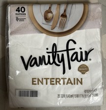 Vanity Fair Entertain Paper Napkins, 40 Count, 40 Count Pack of 1 , White