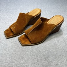 Matisse Brown Suede Slide Mule Sandals Women’s Sz 8 Square Toe
