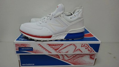 New Balance 574 Sport Mens 8 White Red Blue USA Flag Sneakers MS574SCN