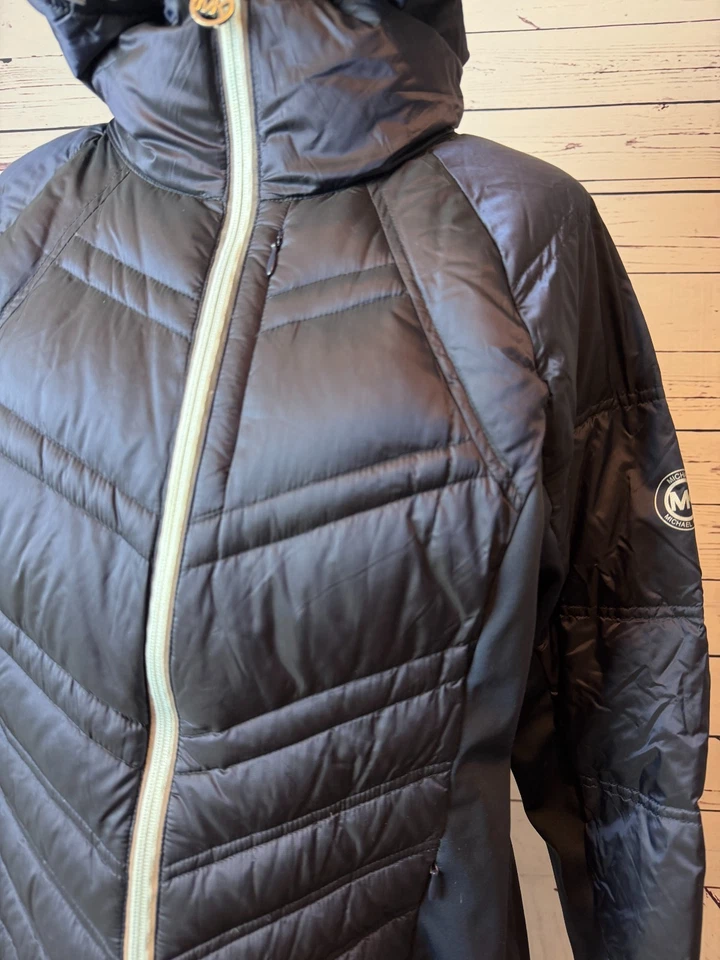 Michael Kors вниз пуховик куртка большой Packable пальто путешествий с капюшоном женщин выстеганная - Изображение 4 из 4