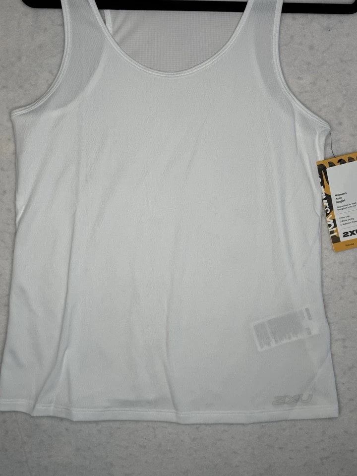 2XU рубашка женщин средний белый Aero Singlet Майка работает тренажерный зал подъема * новый $35 - Изображение 4 из 4