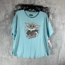 Disney Star Wars Mandalorian Women's Pajamas XL Shirt Shorts The Child Set NWT