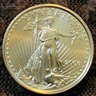 2000 American Gold Eagle & Walking Liberty 1/10 Troy oz Five Dollar Coin