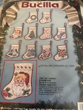 BUCILLA Counted Cross-Stitch 10 Tiny Victorian Stockings Kit 82842 Christmas