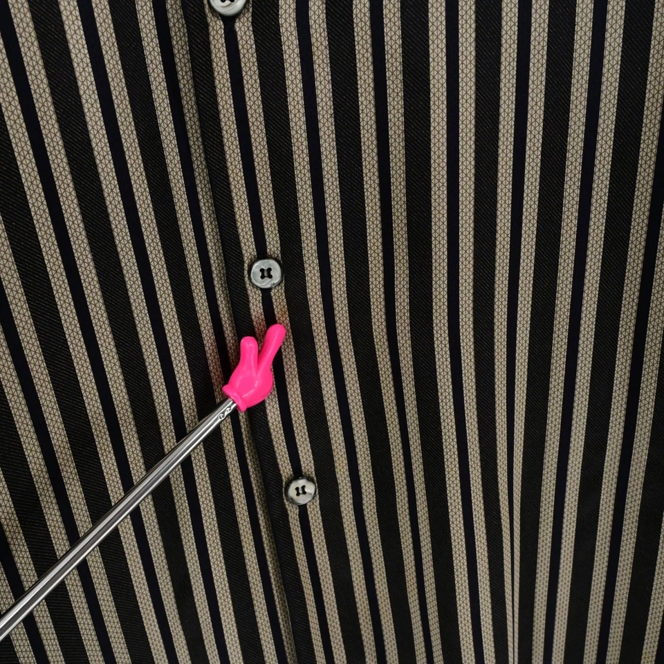 Bernini Beverly Hills 100% 真丝男式黑色金色丝绸衬衫意大利制造 XXL — 第 4/4 张图片