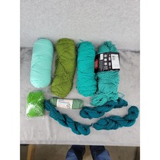 Red Heart Super Saver Yarn Lot Teal Green Turquoise Acrylic Knitting Crafting