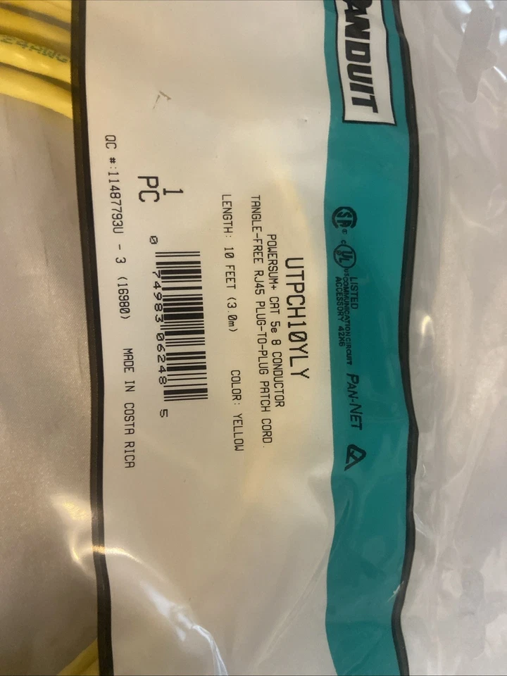 Box Of 10-PANDUIT UTP  PATCH CORD 10FT 24AWG 10FT - Image 4 of 4