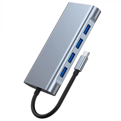 11 in1 Docking Station Type-C to 4K HD 100Mb PD100W Card Reader Laptop Converter - Afbeelding 9 van 14