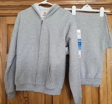 HANES WOMENS ATHLETIC FLEECE SWEATSHIRT HOODIE LS TRACK SUIT 2PC SET COTTON BLEN