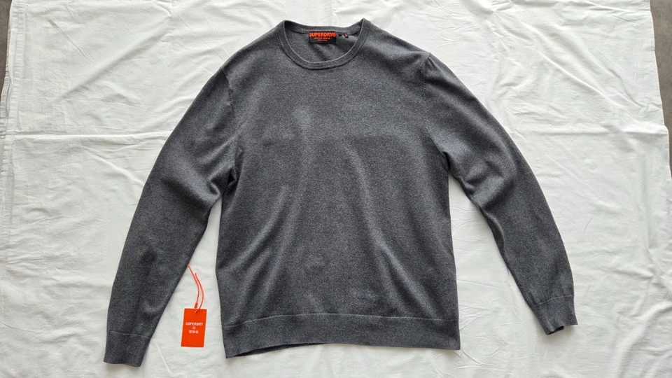 1 Pull homme SUPERDRY Gris taille XL slim fit 2025 val:80e - Photo 1/4