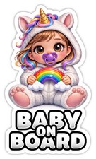 Baby on Board - Kind im Auto Autoaufkleber Fenster Sticker 15x8,5 cm Mädchen