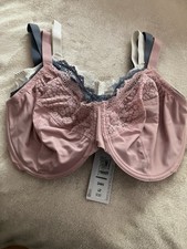 Marks And Spencer 3 Pack Bra 34H Brand-?New, Full Cup Minimiser Pink/Blue/Cream