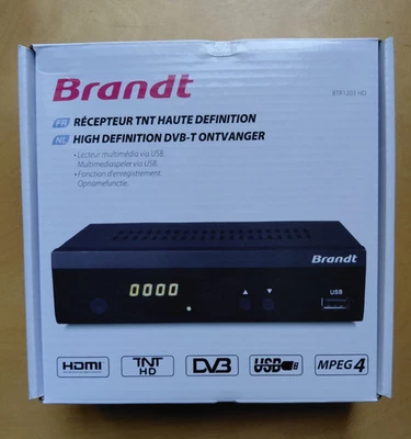 BRANDT BTR1203 HD récepteur TNT haute-définition terminal numérique télécommande - Photo 1/4