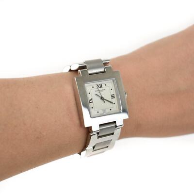 CHAUMET: Silver, Stainless Steel Logo Quartz Watch CHAUMET: Silver, Stainless Steel Logo Women main image 3