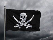 CALICO JACK PIRATE FLAG, All Sizes, Rackham Jolly Roger, Skull Swords Fantasy