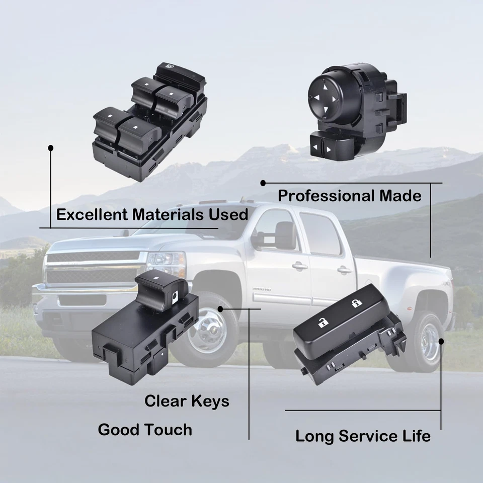 Window Switch for 2007 2008 2009 2010 2011 2012 2013 GMC Sierra 1500 2500/3500HD - Imagem 4 de 4