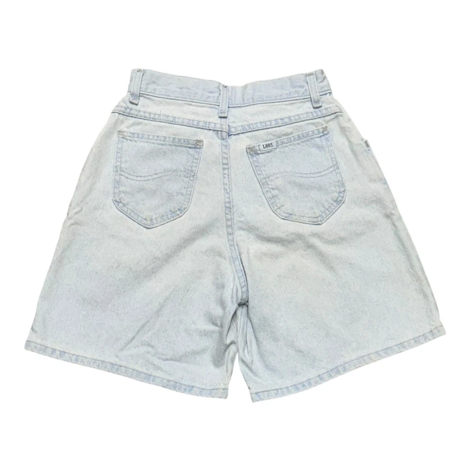 Pantalones Cortos Denim Lee Vintage Años 90 Juvenil Talla 16 Azul Tiro Alto Lavado Claro Foto 2 de 4