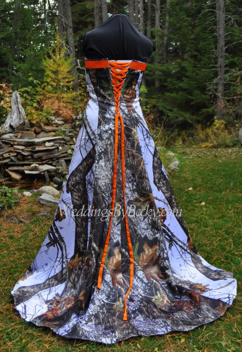 New Camo Wedding Gown, Mossy Oak Or Truetimber Satin Camo- Made Only In  Usa! | Ebay