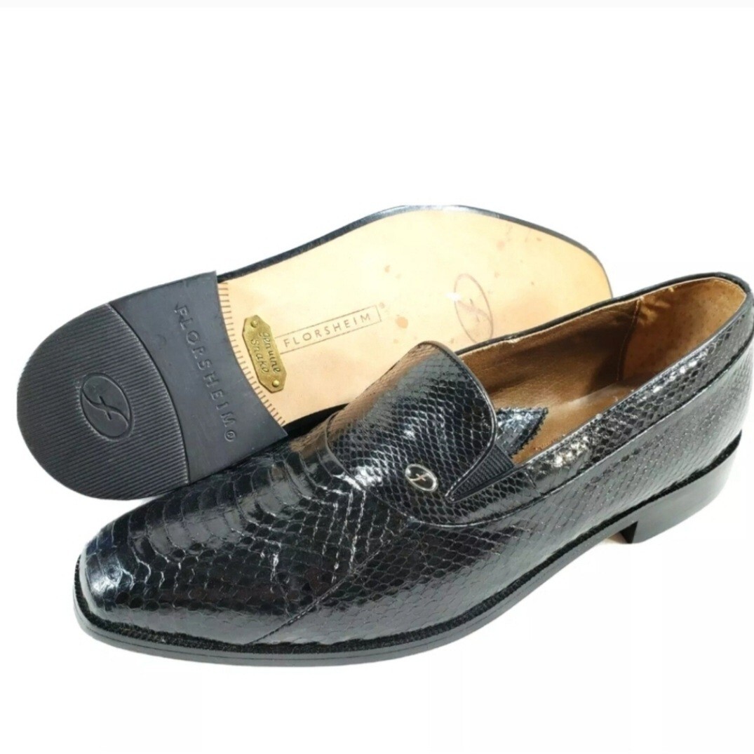FLORSHEIM Genuine Snakeskin Gored Loafers Sz 8.5 D Barletta 