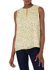 Max Studio Women's Sleeveless Pleated Blouse L LARGE NEW