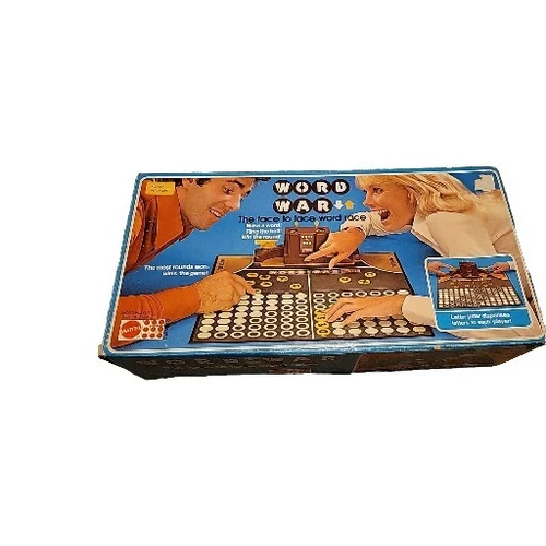 Vintage 1978 Mattel Word War Face to Face Race Board Game Box 1970s Complete!