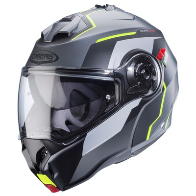 Motorrad Caberg Duke Evo Move Klapphelm (graumatt/schwarz/neongelb) Gr: L (59)