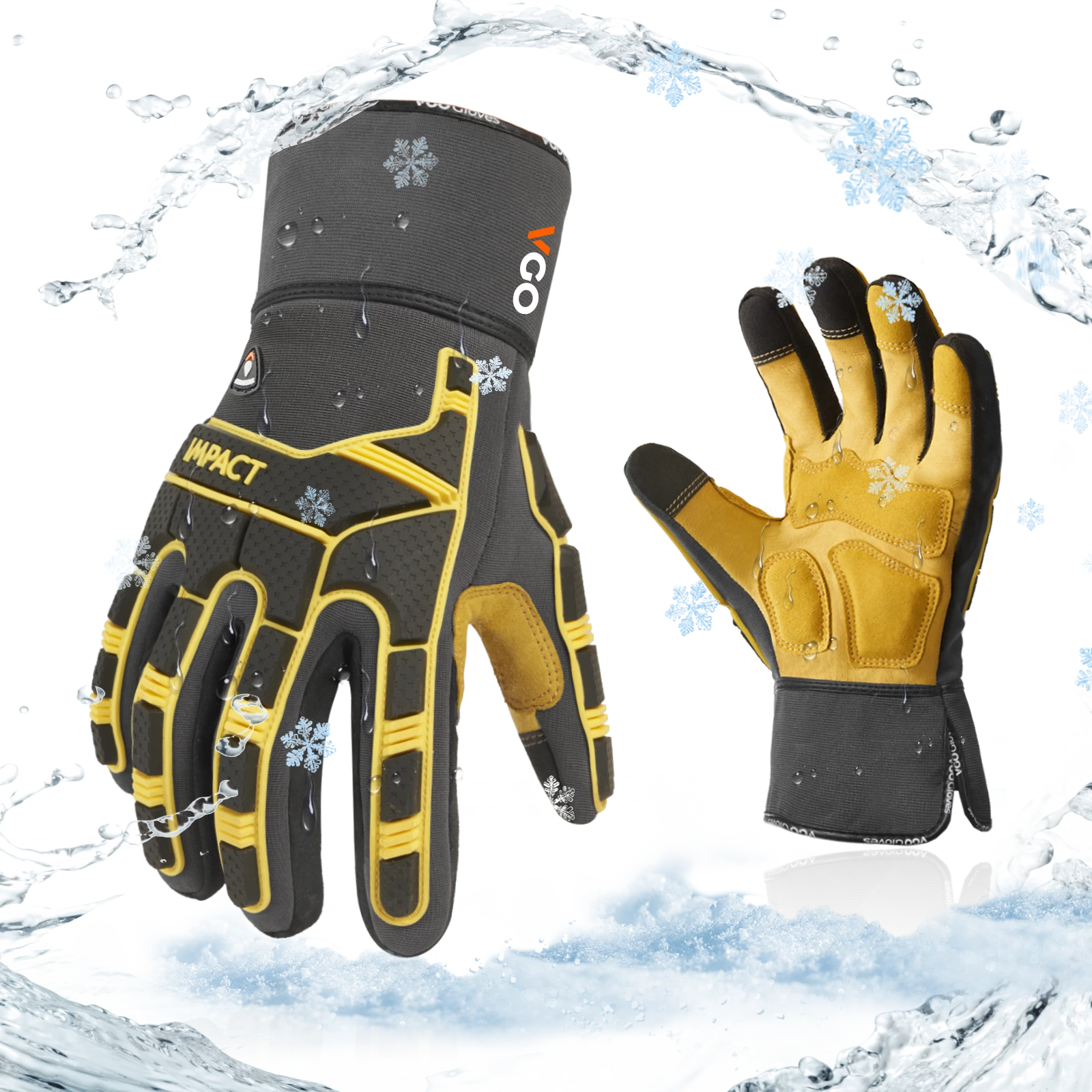 Vgo 1Pair 32°F Lined Winter Waterproof Pig Leather Work Gloves (PA7756FLWP-GRA)
Opens in a new windo