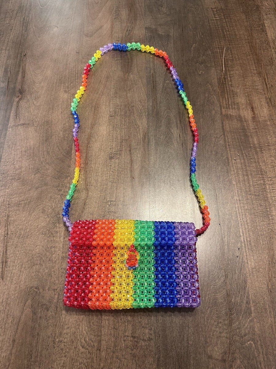 Susan Alexandra New York Unique Rainbow Crossbody Beaded Bag Pride